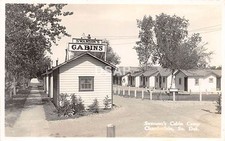 South Dakota SD Postcard Real Photo RPPC c1930s CHAMBERLAIN Swanson's Cabin Camp picture