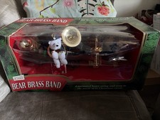 Vtg 1995 Mr. Christmas 4 Piece Animated Musical Bear Brass Band Plays 21 Carols picture