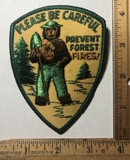 Vintage Smokey The Bear Patch Please Be Careful Prevent Forest Fires Park Ranger picture