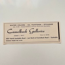 Camelback Galleries Herbert L. Pratt Paul W. Hayes Phoenix 1963 AZ Ad SAK3-M18 picture