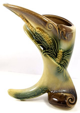 Hull Ceramic Parchment And Pine Cornucopia Vase S-2-1 USA picture