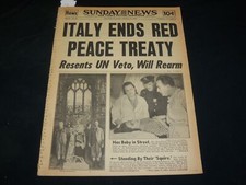 1952 FEBRUARY 10 NEW YORK DAILY NEWS - ITALY ENDS RED PEACE TREATY - NP 5404 picture