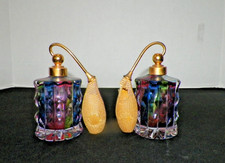 VTG PAIR (2) IRICE W GERMANY COLORFUL PERFUME BOTTLE ATOMIZERS 3