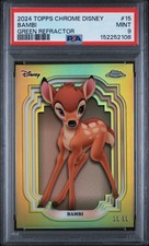 2024 Topps Chrome Disney #15 Bambi Green Refractor PSA 9 picture