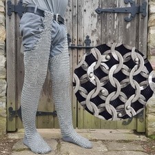 Chainmail Leggings : 9 mm Mild steel Flat Riveted Rings Reenactment For Event picture