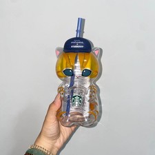 NEW 2026 Starbucks Singapore x Mofusand Collection Cat Shaped Glass Cup picture