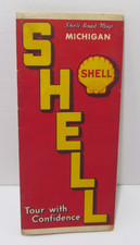 Vintage 1938 Shell Oil Company State of Michigan Road Map picture