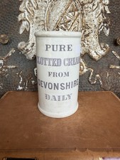 Antique Pure Clotted Cream Devonshire English Advertising Pot, c1890 Rare Purple picture