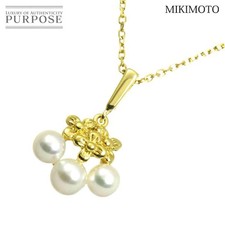 Mikimoto MIKIMOTO Akoya Pearl 4.3 4.8mm Necklace 39.5cm K18 YG Yellow Gold 750 P picture