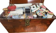 VINTAGE SEWING NOTIONS & SUPPLIES LOT – THREAD, NEEDLES THIMBLES BUTTONS ZIPPERS picture