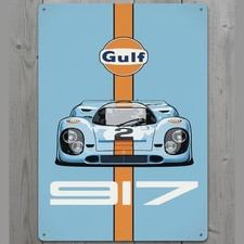 Gulf Racing Team 8 x 12 Novelty Metal Sign Shrink-Wrapped Made In USA picture