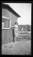 Gorgeous Female 1920 Sexy legs Bathing Suit Captains Hat Sassy Photo Neg  picture