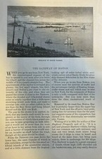 1884 Boston Harbor Bug Light Narrows Boston Light House Calf Island picture