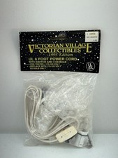 VICTORIAN VILLAGE COLLECTIBLES 1995 EDITION UL 6’ POWER CORD W/SWITCH AND BULB picture
