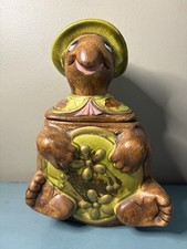 VTG California Originals Turtle Cookie Jar 1960's Pottery Ceramic Cottagecore picture