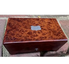 Antique C.1900 4 Aire Miniature Swiss Music Box w/ Burl   Case Works Great picture