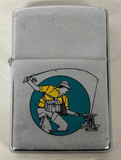 Vintage 1992 Zippo Lighter Fly Fishing Design picture