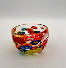 Mad Art Studio Hand Blown Glass Bowl Millefiori Colorful Mixture Rare picture
