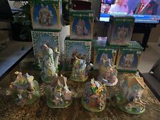 Lot 7-Bunny Towne Egg Shaped Toy Hand Painted Easter Village & Boxes Excellent picture