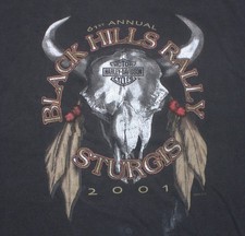 Vintage 2001 Harley Davidson Sturgis 6th Annual Black Hills Rally Skull Size AXL picture