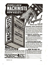1942 Print Ad  Audels Machinists Handy Book WWII Home Front Uncle Sam Prepare picture