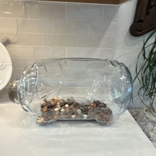 Libbey Clear Glass Pig Went To Market 5 Gallon Jar Piggy Large Size MINT picture