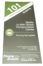 SEPTEMBER 2014 SEPTA ROUTE 101 MEDIA RAIL LINE PUBLIC TIMETABLE picture