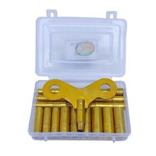 19 Piece Clock Winding Key Set - All Clock Key brass Set No. 000 to 15 Universal picture