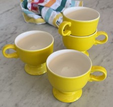 Vintage Mikasa Forecast Pedestal Coffee Mug - Yellow / D6300 - Set of 4 picture