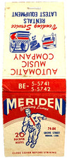 1950s Meriden Bowling Lanes Matchbook Connecticut Vintage Automatic Music Co picture