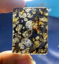 1PC exquisite SERICHO pallasite Olive meteorite iron slice- from Kenya Meteorite picture