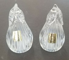 Bleikristal (Germany) 24% Lead Crystal Salt & Pepper Shakers Eggplant Shape picture