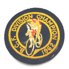 Vintage BCF Division Champion 1962 Patch Cloth Badge British Cycling Federation picture