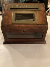 Victorian Oak Country House Wooden Letter Box with hinged top England 1870’s-80 picture