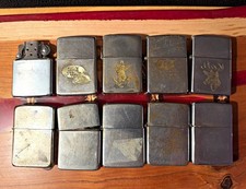 Zippo Lot of 10 Lighters Multiple Zippo Lighter Lot for parts picture