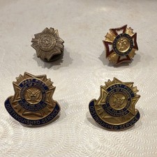 Vintage VFW Past Post Commander Distinguished Service Pins Veterans Lot of 4 picture