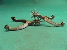 NICE OLD VINTAGE PAIR OF SHOP MADE WESTERN COWBOY SPURS picture