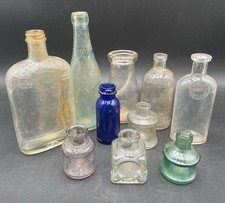 Vintage Misc. Mix Of Glass Bottles - Lot Of 10  picture