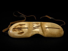 Eskimo Snow Goggles, Yupik Hand Made Sunglasses, Inuit Style Goggles #6 picture