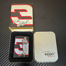 Zippo Motorsports Dale Earnhardt #3 Black Lighter Set w/ Tin & Box picture