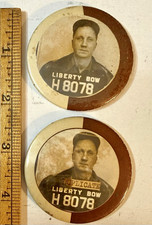 Lot of 2 Vintage WWII Photo ID Pinback Buttons 