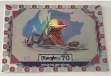 Topps Disneyland 70th Red White Bulb Lightbulb Monstro The Whale Art Card 5/5 picture