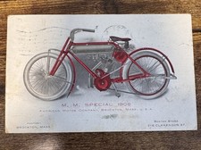 1908 Marsh & Metz Advertising Postcard - Written / Sent By Motorcycle Builder picture