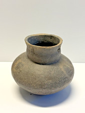 Antique Original Native American Indian Clay Pottery Jug; Critt County, Arkansas picture