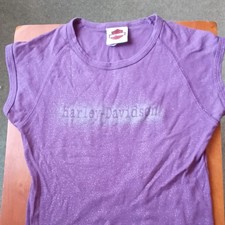 Harley-Davidson Fischer's Elgin IL Purple Glitter T-Shirt Size S picture