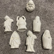 Vtg Lot of 7 Benihana Tiki Mug White Ceramic Cocktail Sumo Geisha Japan China picture