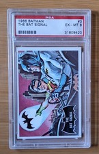 1966 Topps BATMAN Trading Card #3 PSA 6 EX-MT, Black Bat, 