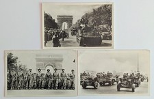 3 WWII Liberation Paris RPPC Postcards Tanks American Infantry Arc de Triomphe picture