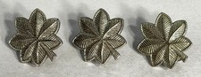Set of 3 US Military Lieutenant Colonal Rank Insignia Pins 1/20 Silver picture