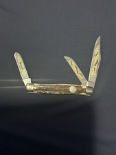 1990 NKCA Knife Robert Klass Kissing Crane Large Stockman w Stag Handles360/5000 picture